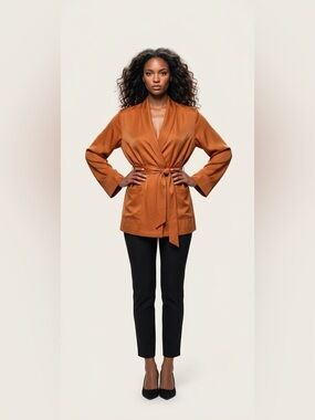 Koret Light Wrap Vintage Jacket with sash tie and front pockets Classic